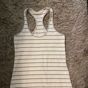 lululemon navy and white striped racerback size 8